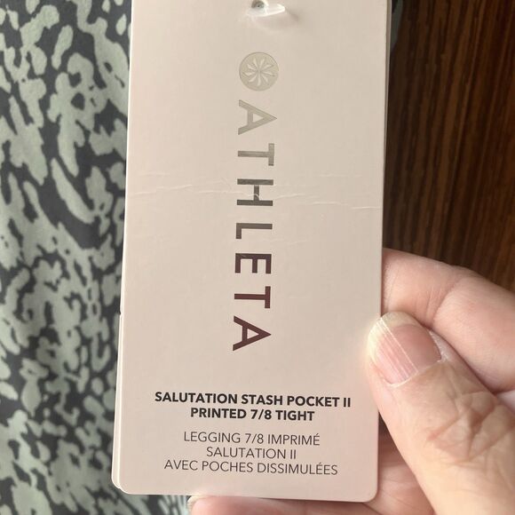 Athleta Salutation Stash Pocket II Printed Tight Legging 7/8 Women’s Sz S Petite - Picture 3 of 10
